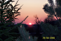 východ slunce - svítání na střelnici